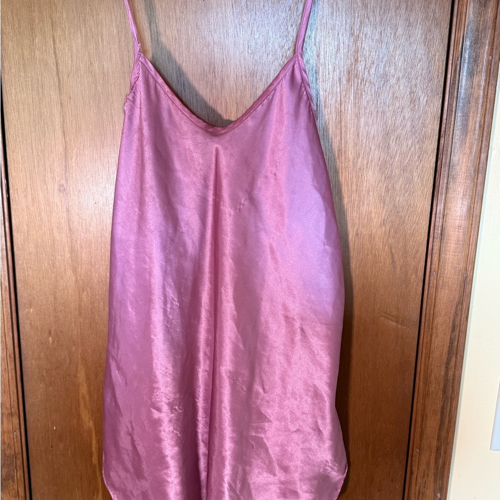 Vintage Copacabana Pink Satin Slip Night Gown *Flawed*